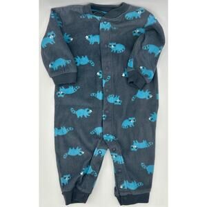 Carter’s Raccoon Button-Up Size 6 Months Gray Blue Fleece (794)